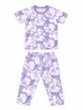 purple and white two-piece set