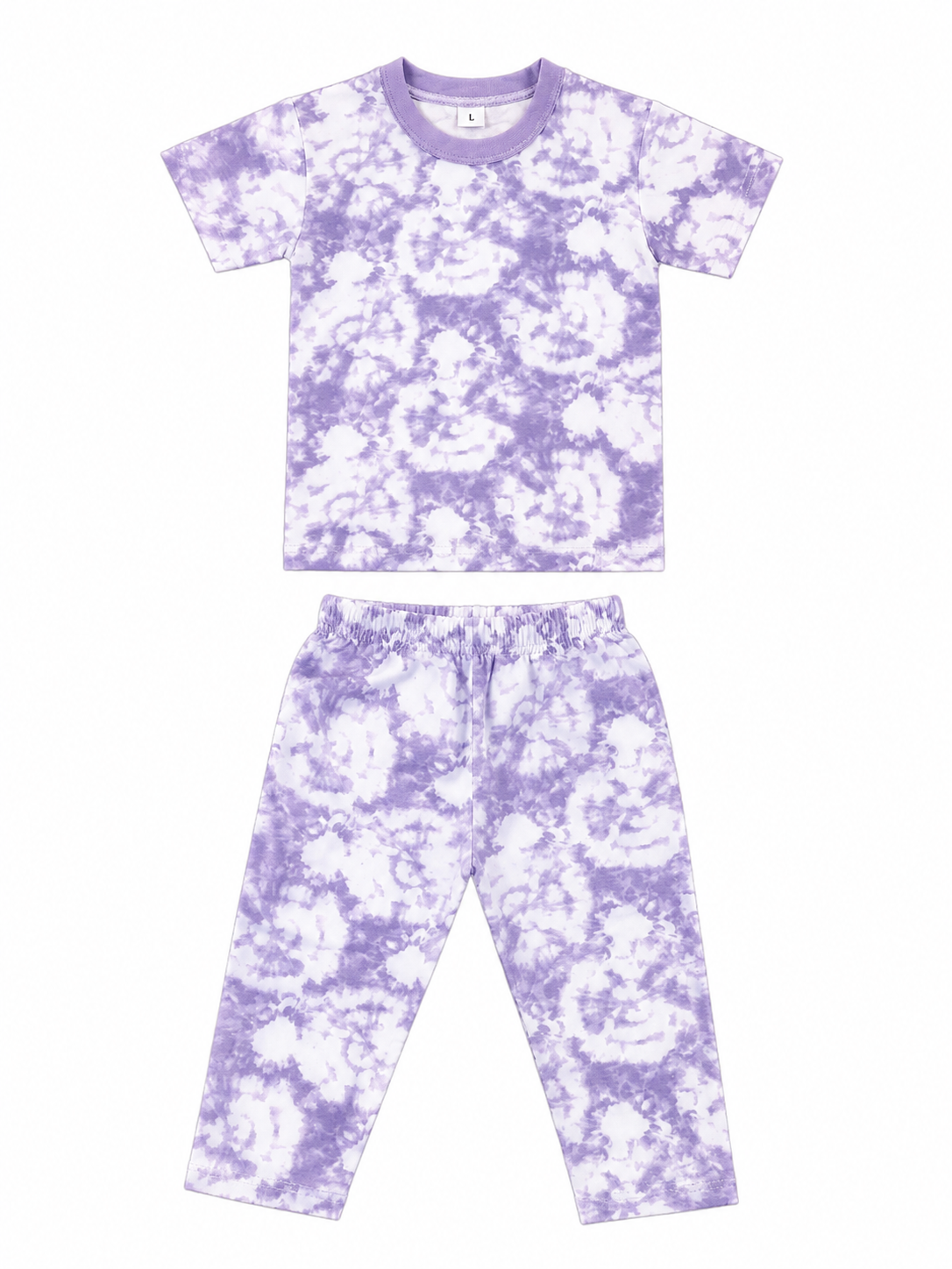 purple and white two-piece set